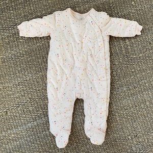 Gap thick baby onesie, light pink with star print, 6 to 9 months